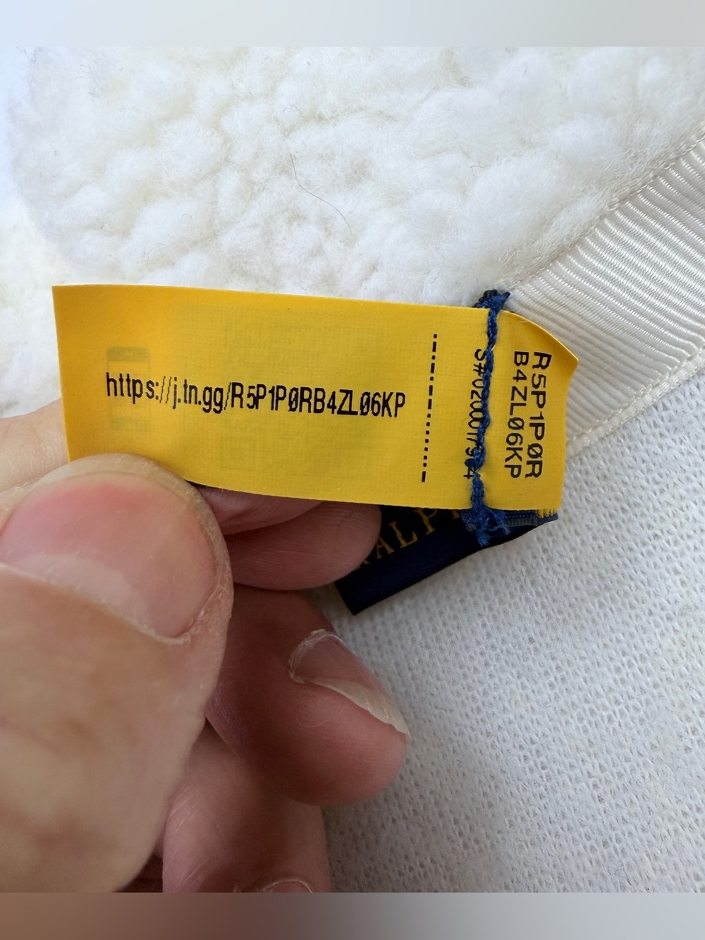 Polo Ralph Lauren Leather-Trim Sherpa Fleece Jacket in Cream Color - Picture 11 of 15